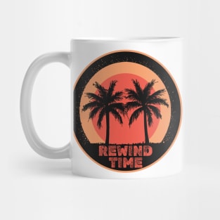 Rewind time beneath sunset palms Mug